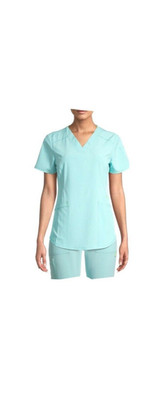 Scrubstar Seasonal Solids Contrast V-Neck Scrub Short Sleeve Top Colors Varies