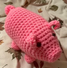 Handmade Crocheted Pig Customizable Colors