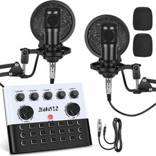 F993 All-in-One Podcast Equipment Bundle for 2  BM-800 Recording Studio Packag...