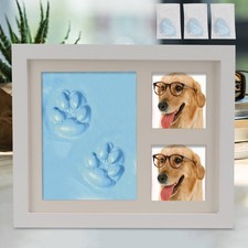 Pet Pawprint Picture Frame Pure Natural Pine Wood DIY Handprint Footprint BT5
