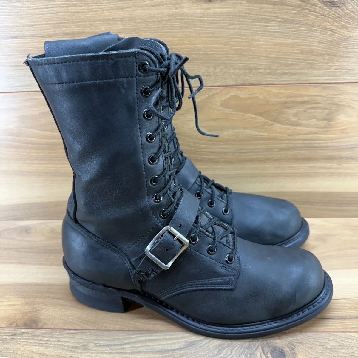 Black Double-H Boots Lace Up Boots for Men for Sale | Shop  display picture 1