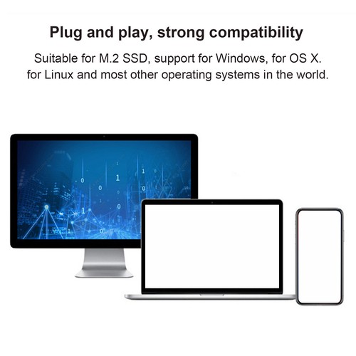 M.2 2230 SSD Enclosure Supports Type C USB3.1 Gen2 10Gbps Support 2TB H NEW - Afbeelding 5 van 12