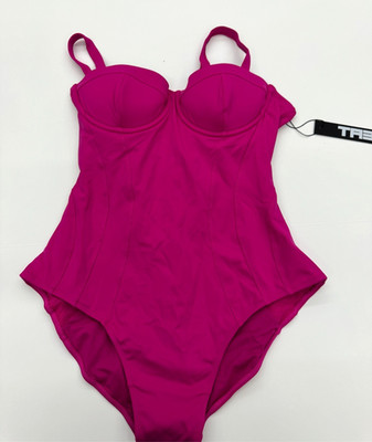 TA3 PUSHY ONE PIECE SWIMSUIT PINK UNDERWIRE PADDED SIZE XL SHORT A CUP NEW