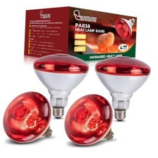 250W Chicken Heat Lamp Bulbs, PAR38 Red Heat Lamp for Chicks, Infrared 4 Pack