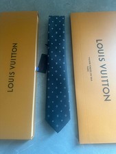Louis Vuitton Men's Monogram Tie Grey Slim Full Packaging