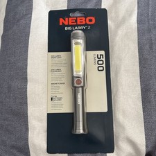 NEBO Big Larry 2 Torch COB LED Work Magnetic Flashlight Light Grey Camping 500LM