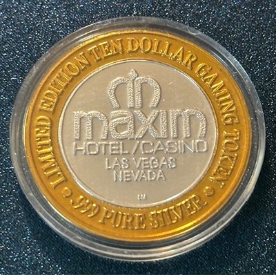 $10 Maxim  .999 Fine Silver Strike Las Vegas NV