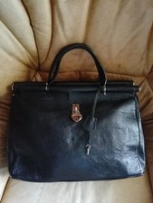 Grande Borsa nera in vera pelle Ufficio /Viaggio /Shopping