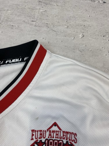 FUBU XL Split Jersey Blue White Baseball Champions League 1992 Vintage - Picture 7 of 11