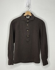 Suitsupply Egyptian Cotton Men Shirt 41/42 16-16 1/2 Brown Flannel Slim Fit Polo