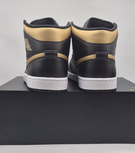 Nike Air Jordan 1 Mid "Black & Metallic Gold" gr.45,5 - Bild 9 von 11