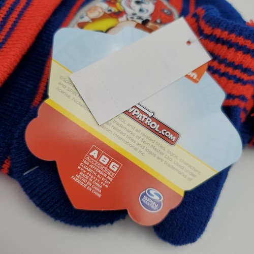 PFOW PATROL KLEINKIND MÜTZE & HANDSCHUHE SET NICKELODEON BLAU ROT - Bild 3 von 4