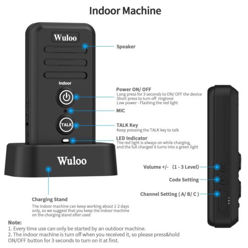 Rechargeable Wireless Doorbell Voice Intercom Door Bell Chime for Home Security - Bild 16 von 56