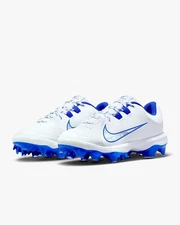 Nike Women's Hyperdiamond 4 Pro MCS Softball Cleats Size 6 White Blue Greay