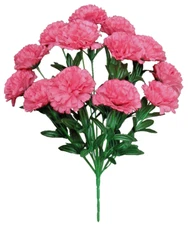 Pink Carnation 14-3.5" Bloom 20" Bush Silk Flower Indoor Outdoor Decor Craft USA