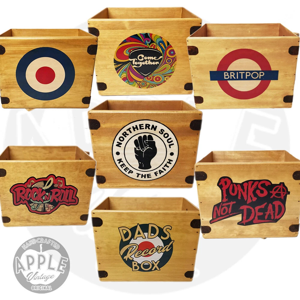 Retro Wooden Album Crate