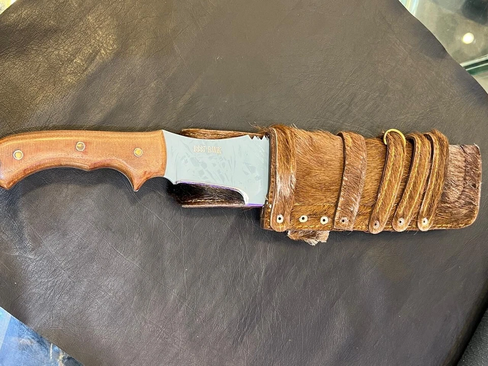 HSK forest Tracker Knife Brown Linen Micarta Handle With 2 Beautiful Sheath - Image 2 of 4