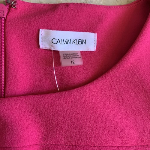 Calvin Klein Sleeveless Sheath Dress in Pink Starburst Sz 12 Career Barbie Core - Picture 4 of 7