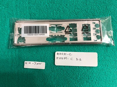 ASUS IO SHIELD FOR ASUS H110M C , H110M-C D3  ,METAL ,NEW SEALED ORIGINAL ONE 