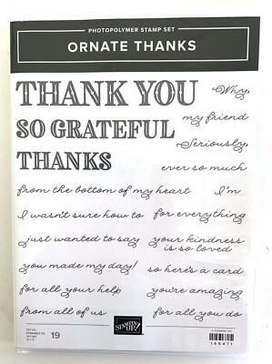 Stampin' Up! 19 Piece Photopolymer Stamp Set ORNATE THANKS | eBay