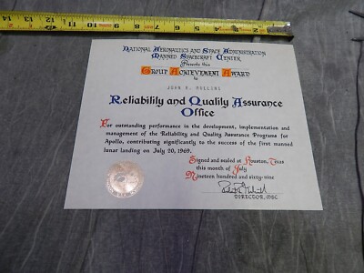 NASA 1969 Group Achievement Award - Apollo 11 - WOW !!