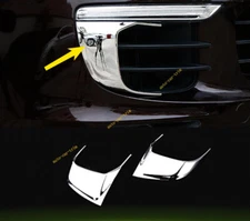 For Porsche Cayenne 2015-2017 Bright Silver Front Fog Light eyebrow Cover Trim