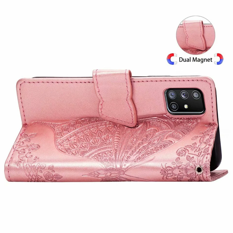 Bling Butterfly Wallet Phone Case & 2 Glass Screen Protector Film & 2 Straps - Image 3 of 4