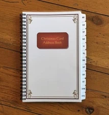 Christmas Card Address Book List A-Z TABS 8 yr Tracker Personalized Free