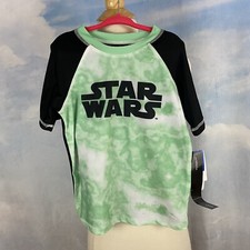 Star Wars Boy's Size S Short Sleeve Rash Guard Swim Sun Shirt Green SPF 50
