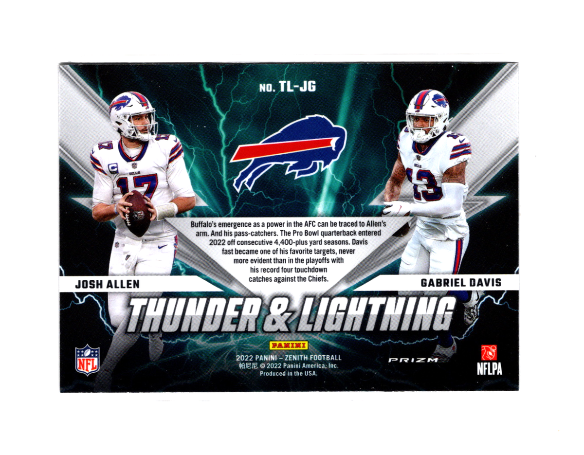 2022 Zenith Thunder and Lightning Silver Prizm Josh Allen/Gabriel