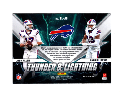 2022 Zenith Thunder and Lightning Silver Prizm Josh Allen/Gabriel