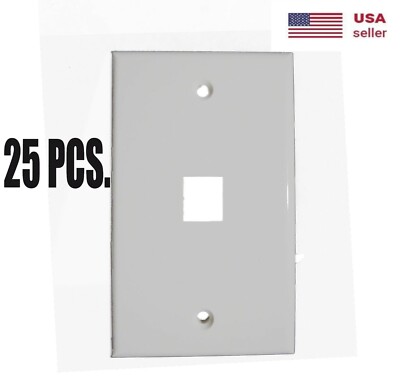 25-1 Port Keystone Cat5e Cat6 Faceplate White Wall Plate-Tuff Jacks Quality
