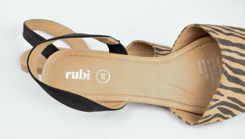 ''Rubi'' Women's Sling Back Size EU 39 - Zebra Print Brown/Blk (Aussie Seller) - Picture 5 of 7