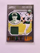 2021 Panini Playbook Football Zach Wilson Next Up Jersey Patch Card JETS 