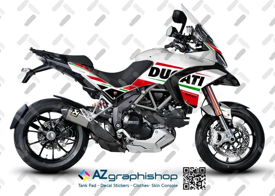 AZ GRAPHISHOP KIT ADESIVI MOTO DUCATI MULTISTRADA 1200 2010 – 2012 WHITE FS-MULTI10-14 (Italy)