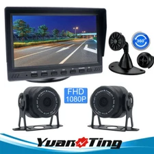 7" Rear View Backup Camera 4Pin System For Skid Steer RV Truck Heavy Equipment