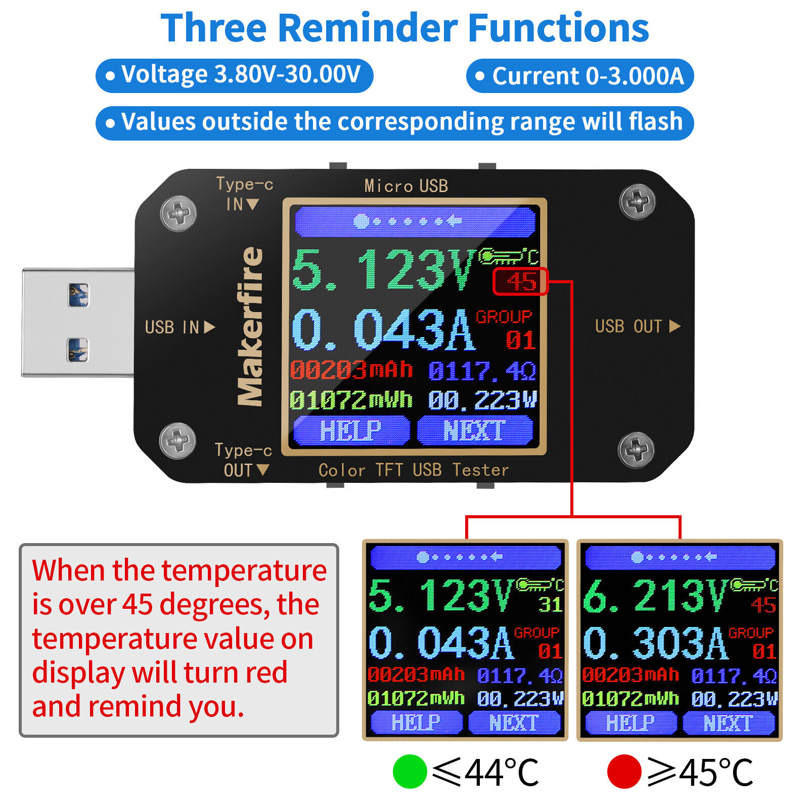 USB Multimeter Strommessgerät Voltmeter Spannungsmesser Digital Tester Detektor