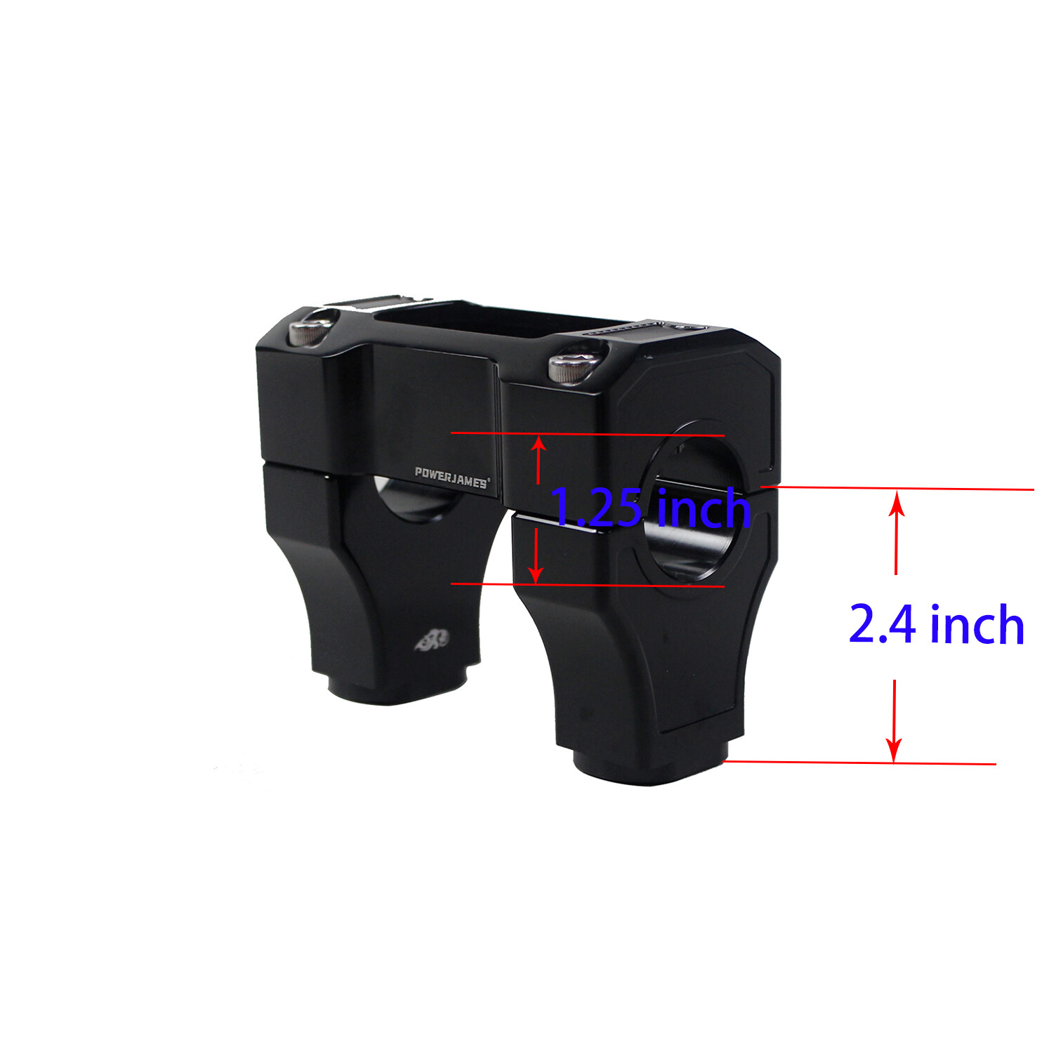 4-Inch Handlebar Risers For Harley Softail (2018-2024) – Fits 1.25\" Bars, Black/Chrome