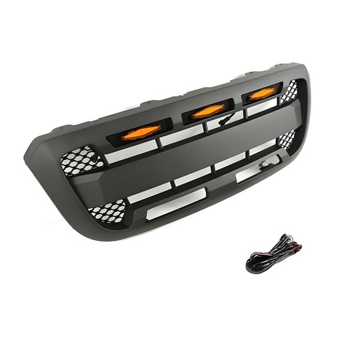 Black Front Grille For Ford Ranger 2004-2011 Upper Grill With LED Light - Picture 4 of 6