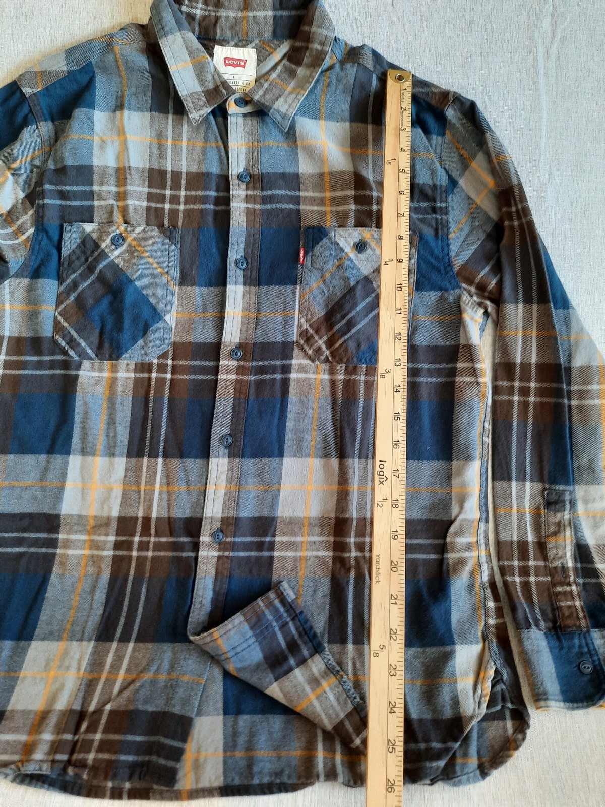 Levi's Men Large Plaid Multicolored Button Shirt … - image 2