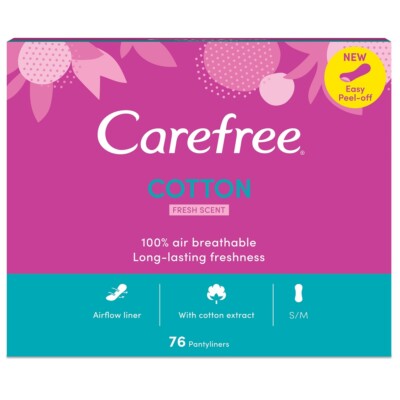3574660464337 CAREFREE Wkładki higeniczne Cotton Fresh 76szt (P1) 