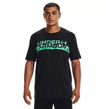 NEW Under Armour Mens Camo Chest Stripe T-Shirt Multiple Sizes Black NWT