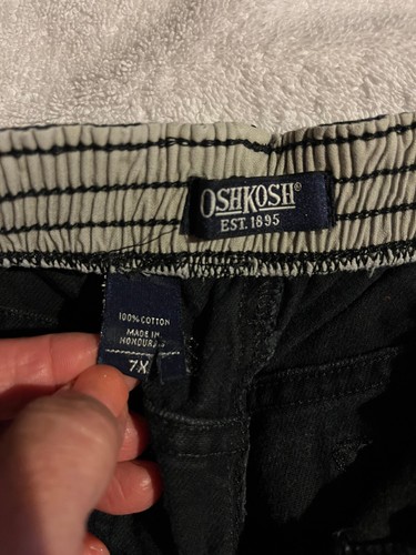 OshKosh Classic Boys Straight Leg Jeans Cargo loops/pockets Black sz 7X Reg - Picture 4 of 4