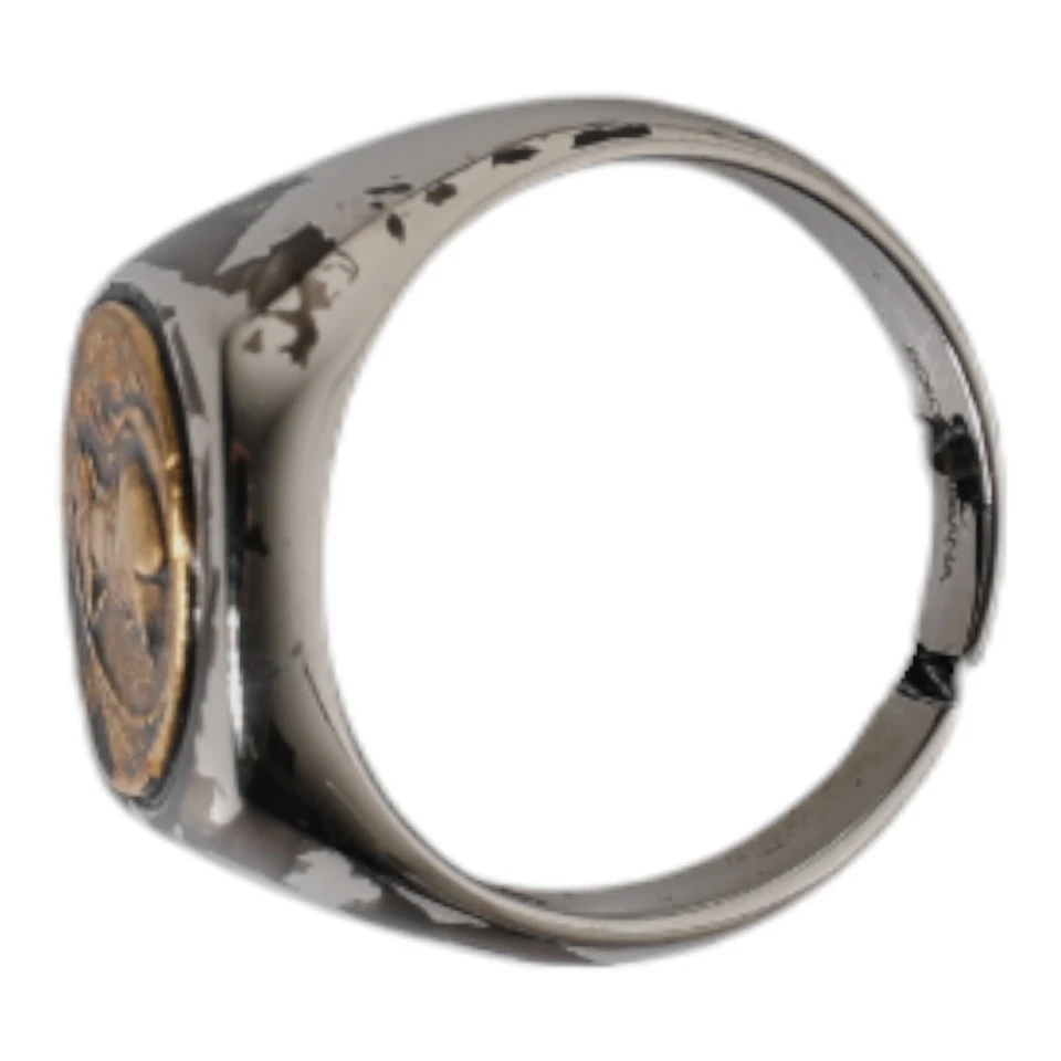 DOLCE & GABBANA 戒指 银色 雕刻 双色 真黄铜 US9 60 毫米 530usd — 第 4/4 张图片