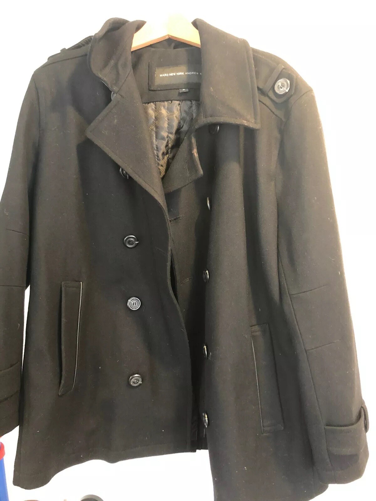 Andrew Marc New York Black Overcoat (XL). Wool With L… Gem