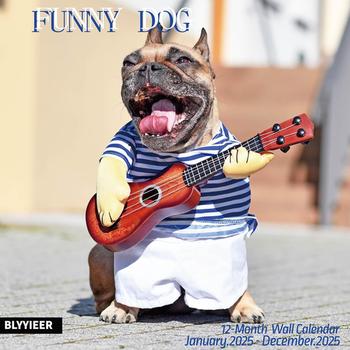2025 Wall Calendar,Funny Dogs Monthly Wall Calendar, 12" X 24" Open,Family Plann - Picture 11 of 12