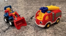 WOW Toys 1ea Fire Engine Ernie  Lift-it Luke Farm Tractor/Construction Vehicles