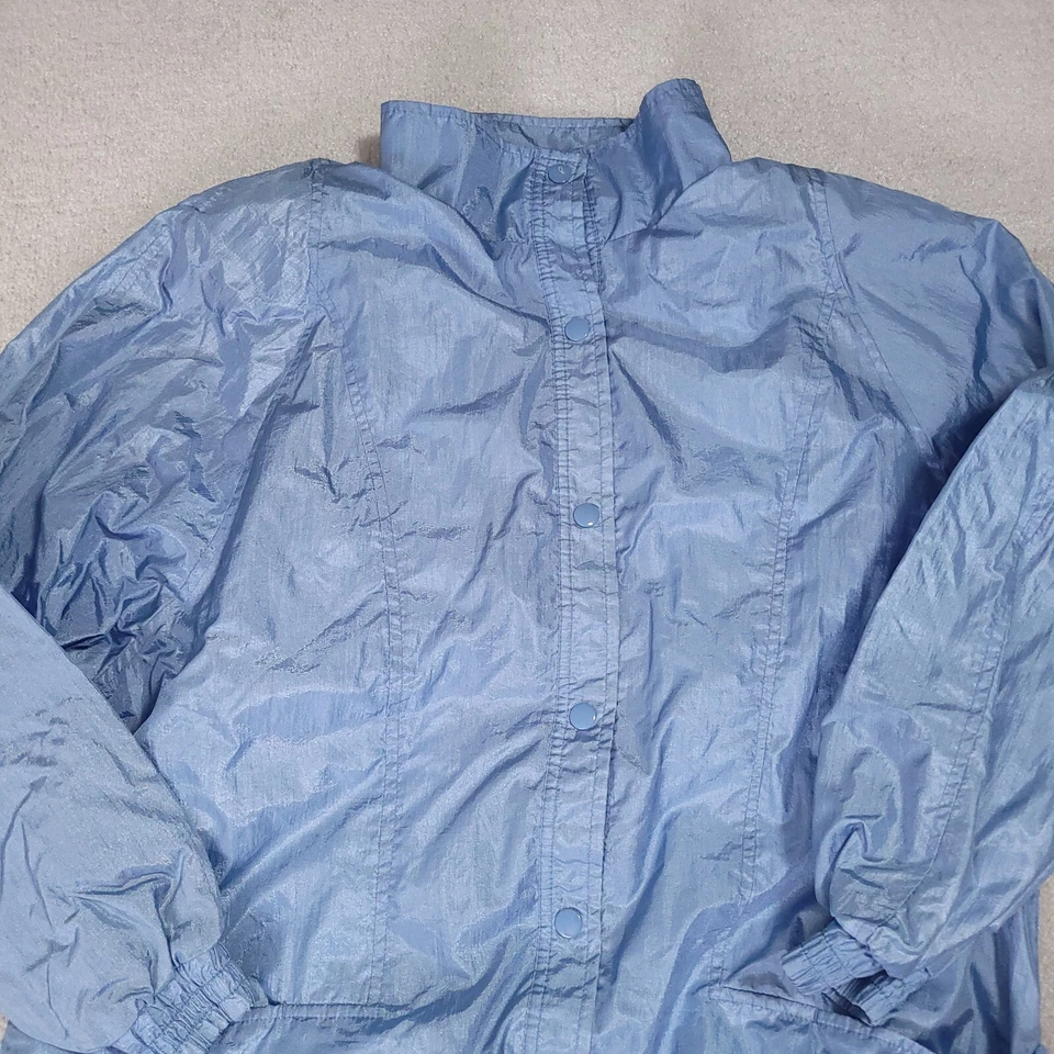 Винтажная женская ветровка 80-х Tudor Court от Haband с подкладкой размер XL светло-голубая - Изображение 3 из 4