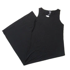 NWT Eileen Fisher Scoop Neck F/L Midi in Black Full Length Shift Tank Dress XS