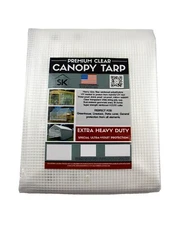 CLEAR 16 MIL FIBER TARP, COFFER CELLS, TEMP DAMS, FLOOD CONTROL CHOOSE YOUR SIZE